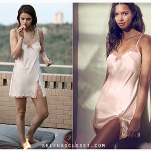 Delicate satin slip with beautiful lace trim